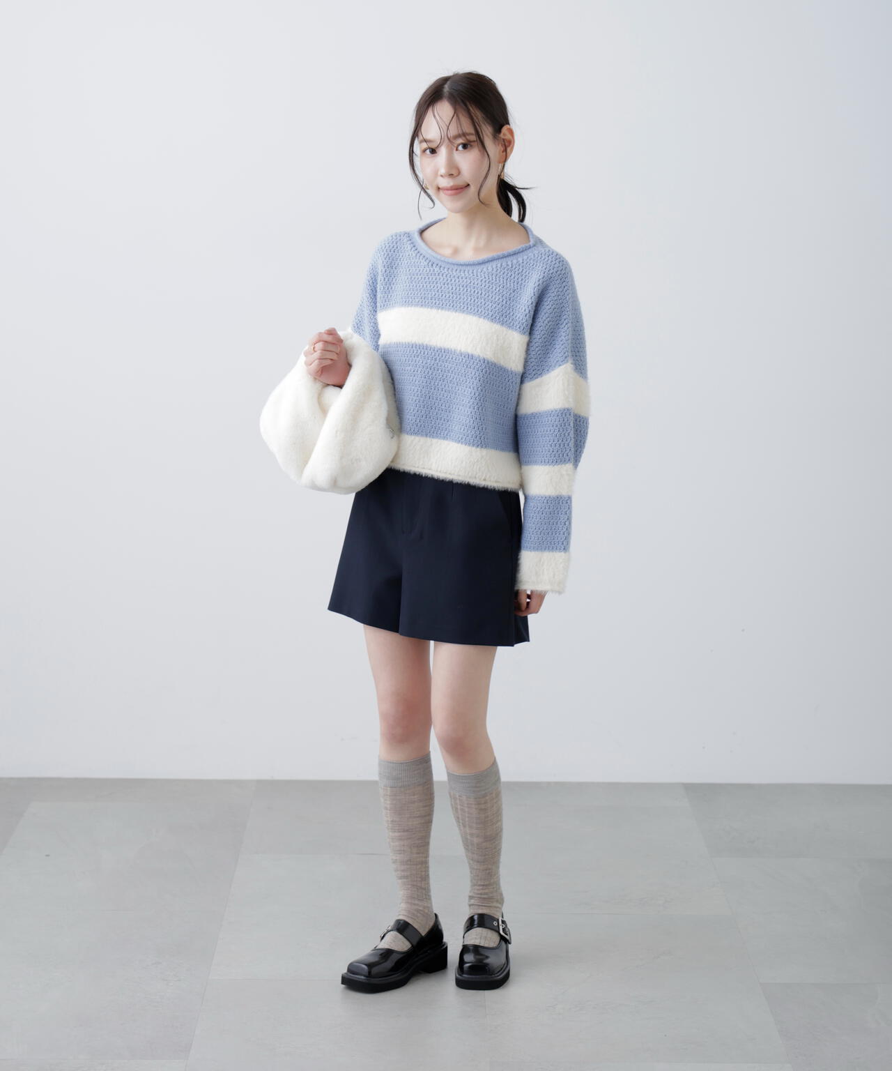 〈セットアップ対応〉ハイウエストショートパンツ