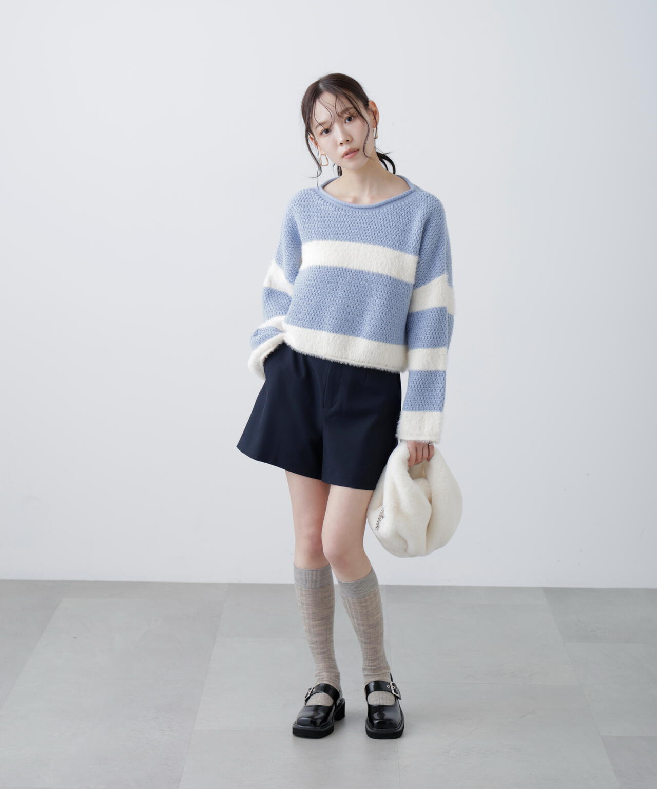 〈セットアップ対応〉ハイウエストショートパンツ