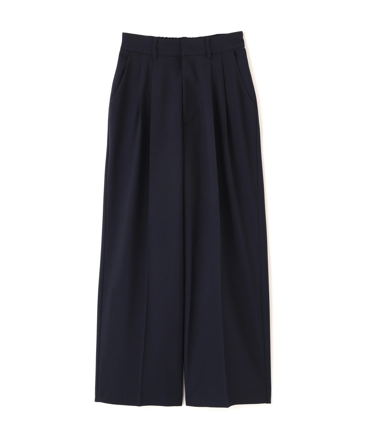 [低身長サイズ/Sシリーズ]梳毛調合繊タックワイドパンツ