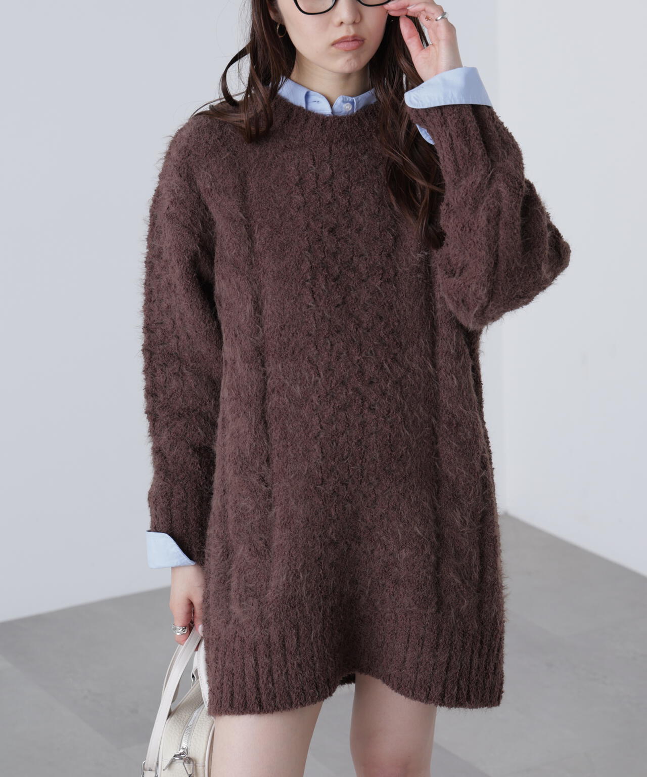 テディヤーンケーブル編みミニワンピース | FREE'S MART（フリーズ