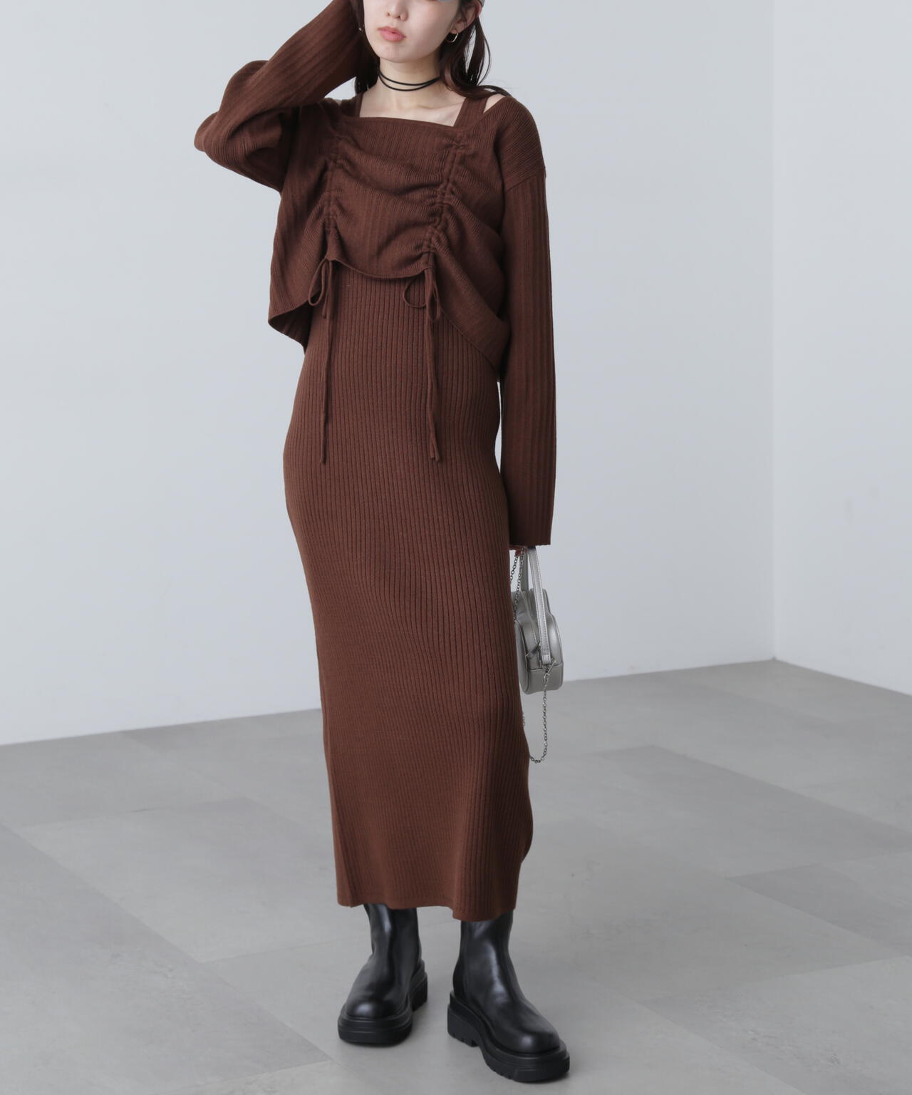 ドロストリブニットセットアップ