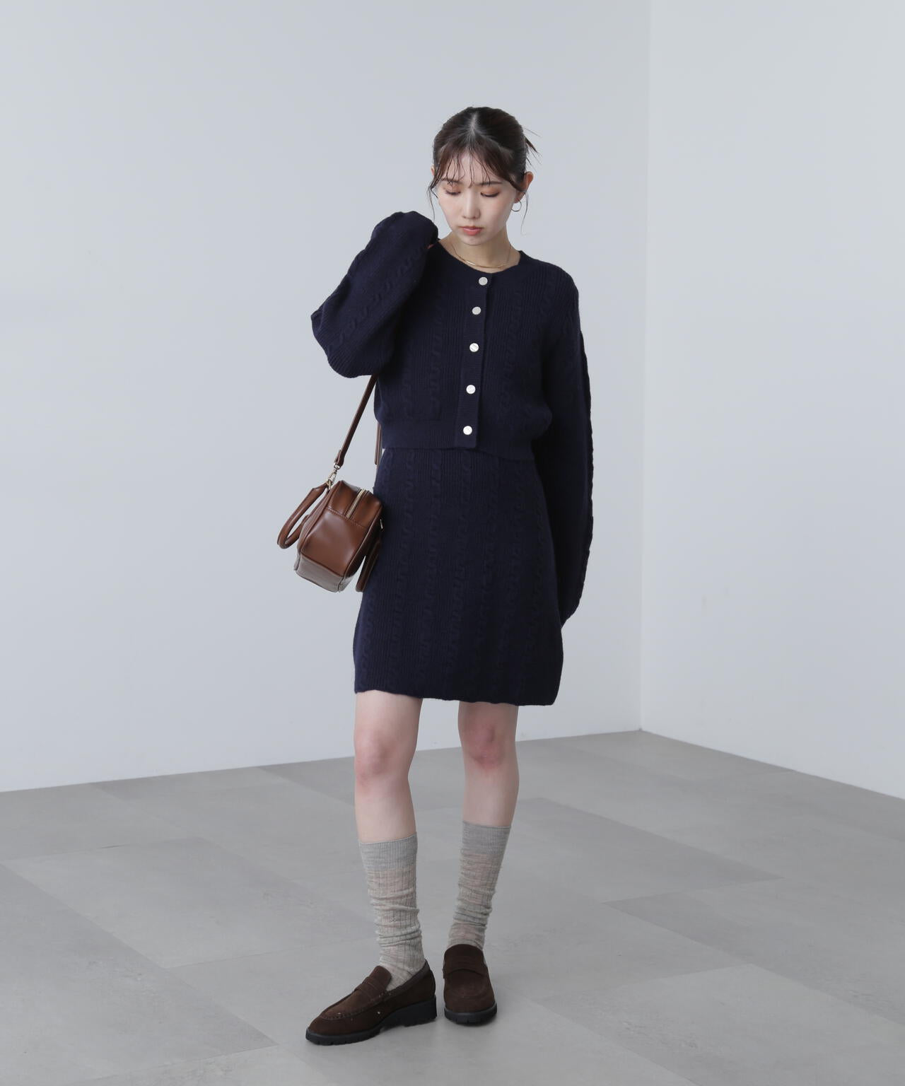 ケーブルニットカーデ×ワンピースセット | FREE'S MART（フリーズ