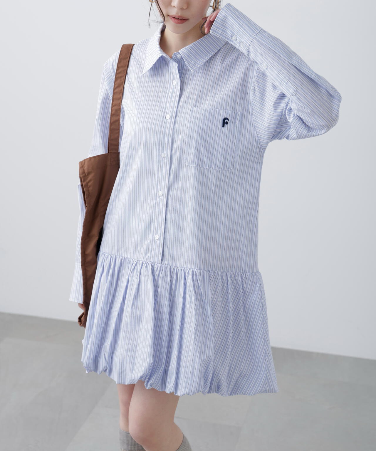 バルーンシャツミニワンピース