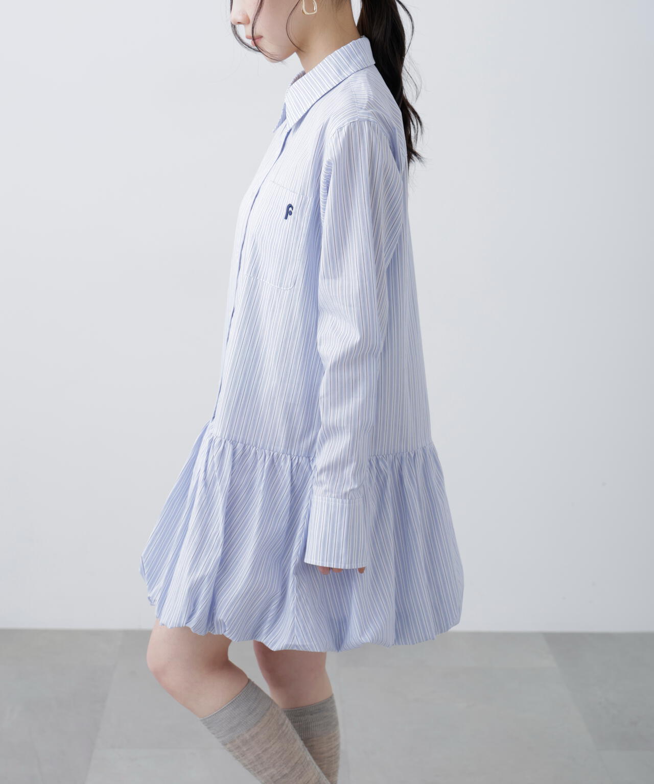 バルーンシャツミニワンピース