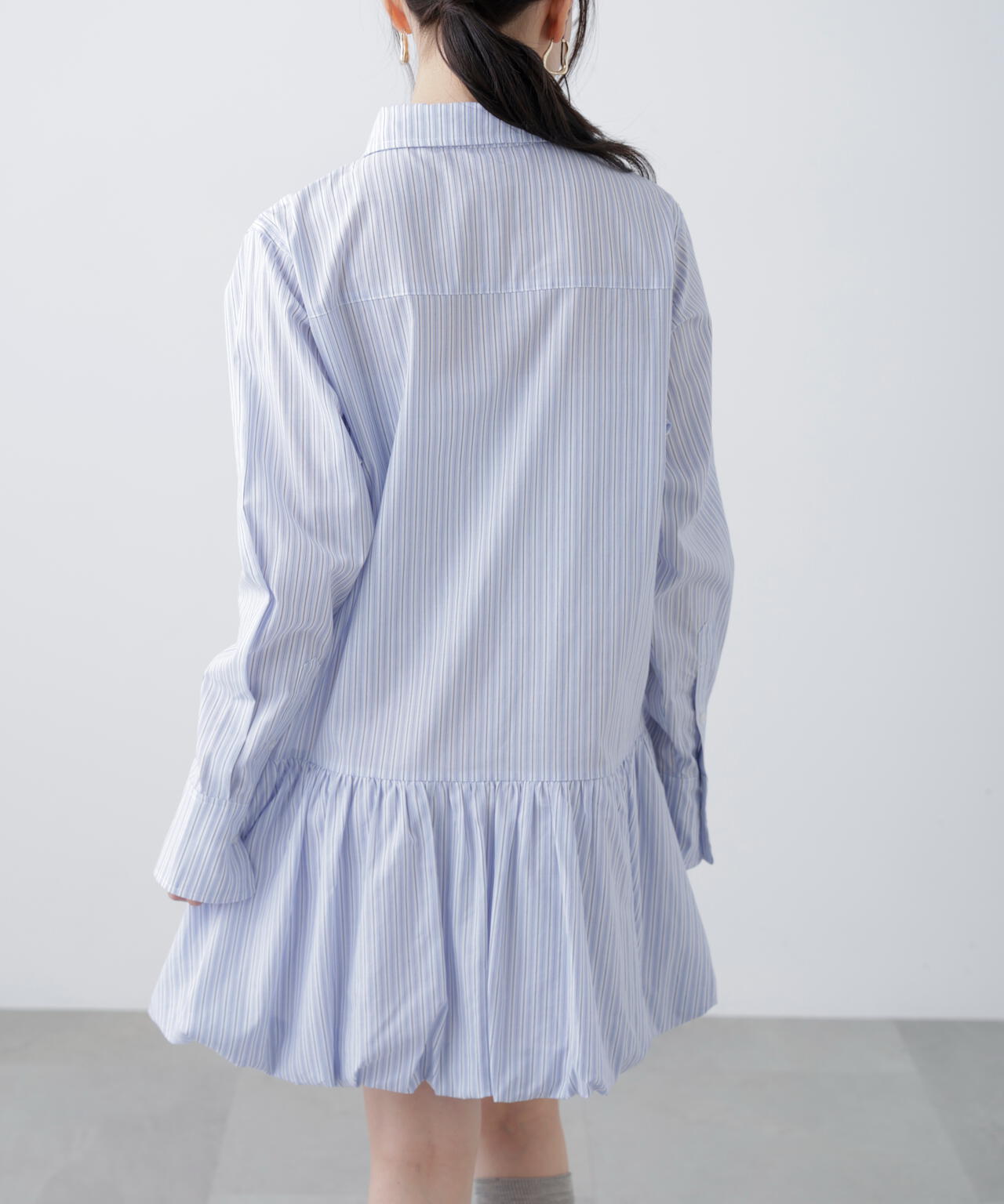 バルーンシャツミニワンピース