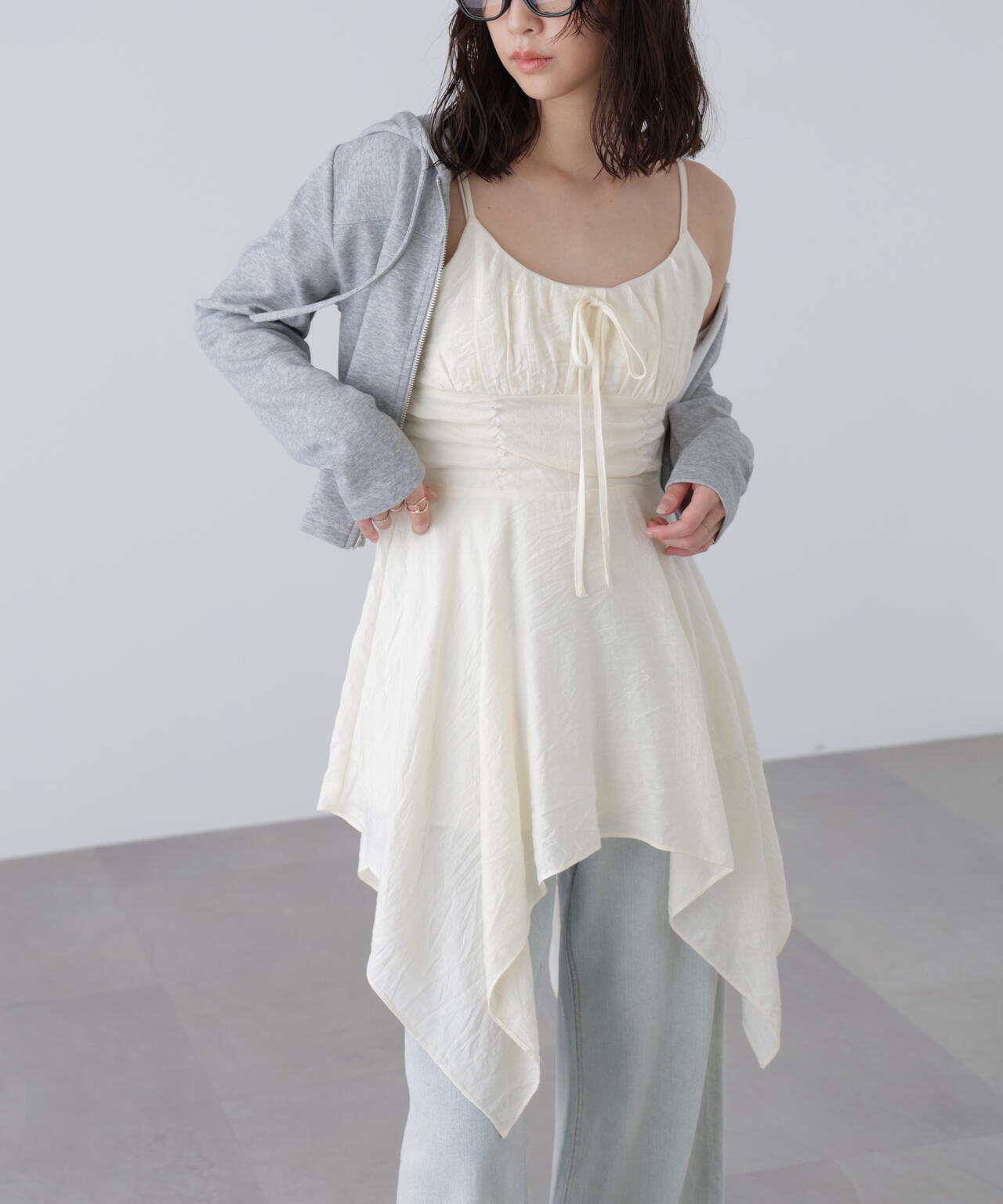 【オフベースドット 追加生産予約】イレヘムチュニックキャミワンピース