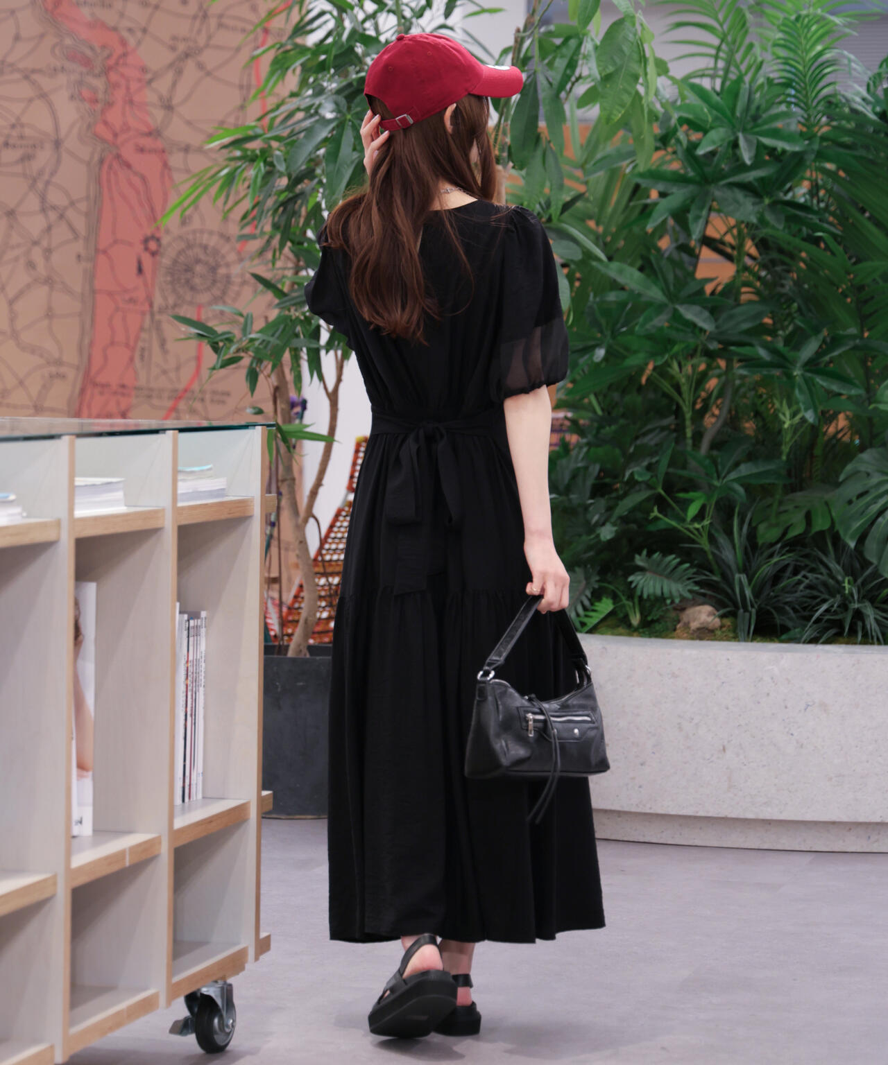 ランタンスリーブバックリボンワンピース