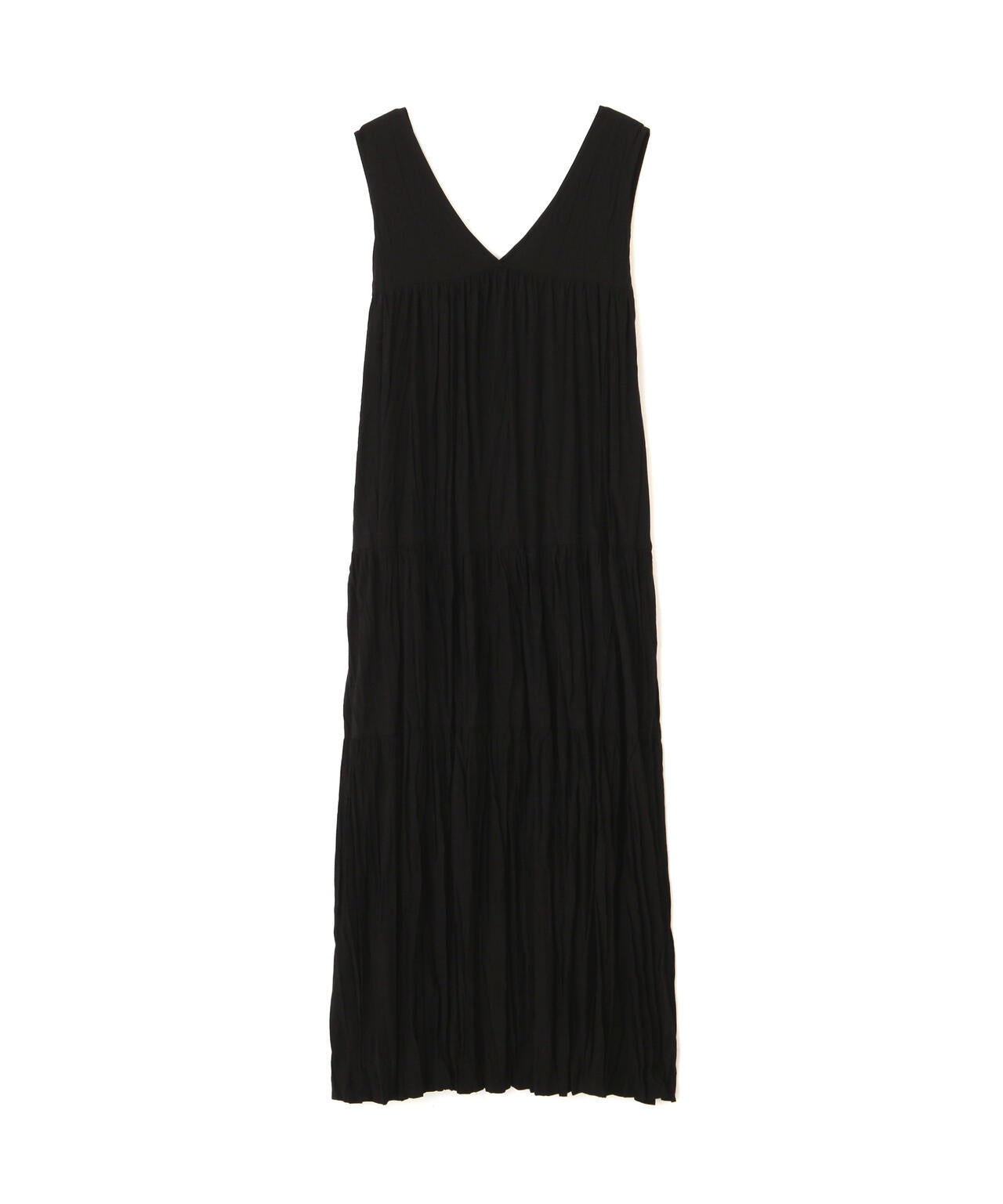 ワッシャーティアードノースリーブワンピース