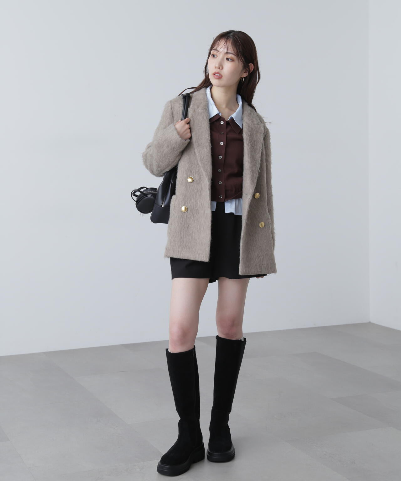 2940Z 未使用級 シザット ダブルウールシャギージャケットコート F 2940Z 未使用級 シザット ダブルウールシャギージャケットコート F