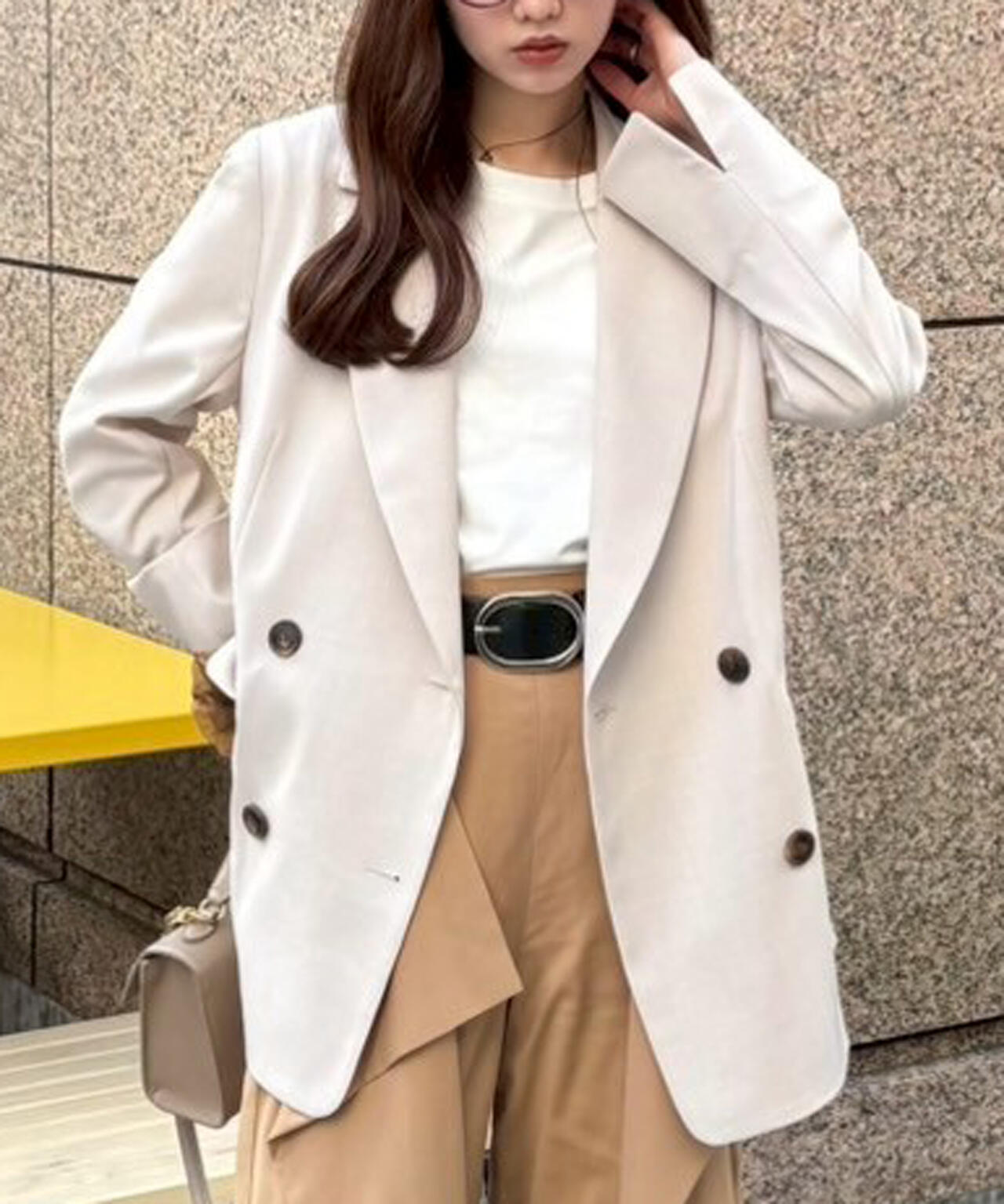 梳毛調合繊ダブルブレストジャケット