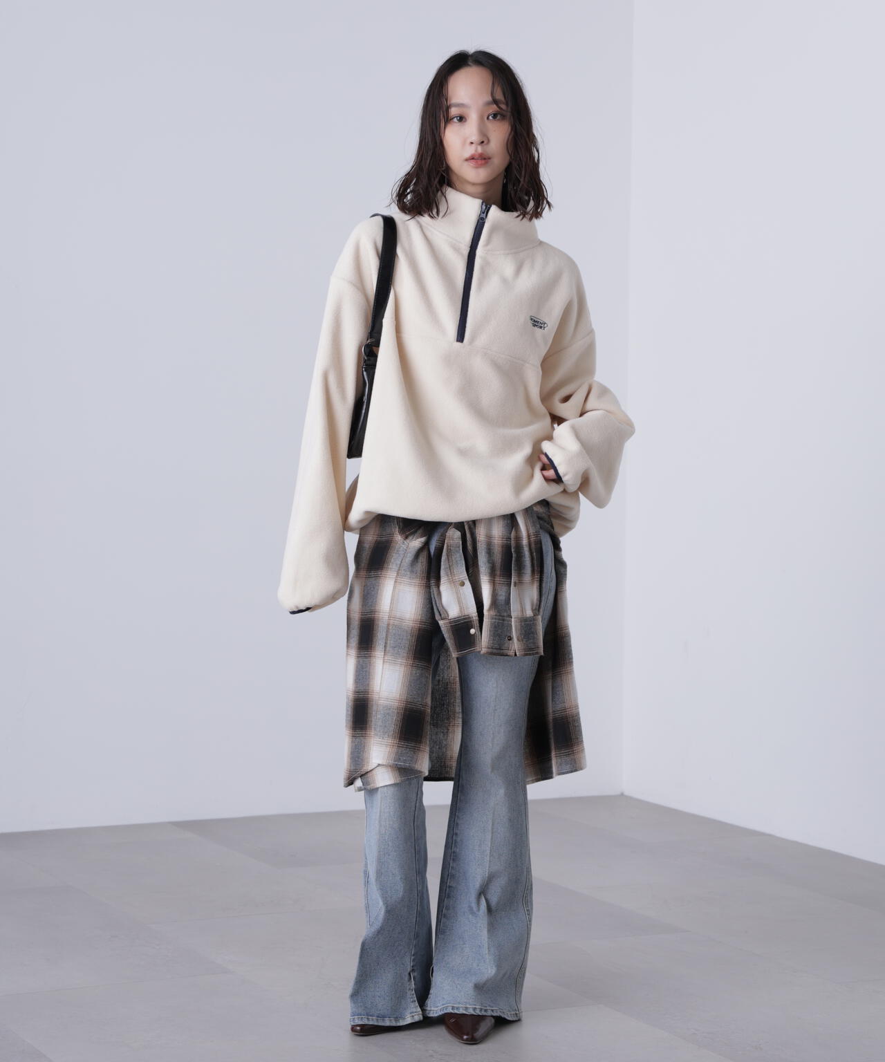 フリースハーフジッププルオーバー