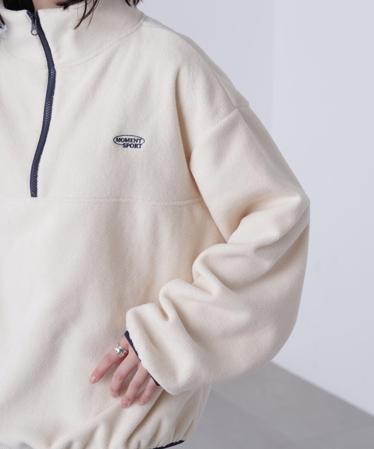 フリースハーフジッププルオーバー