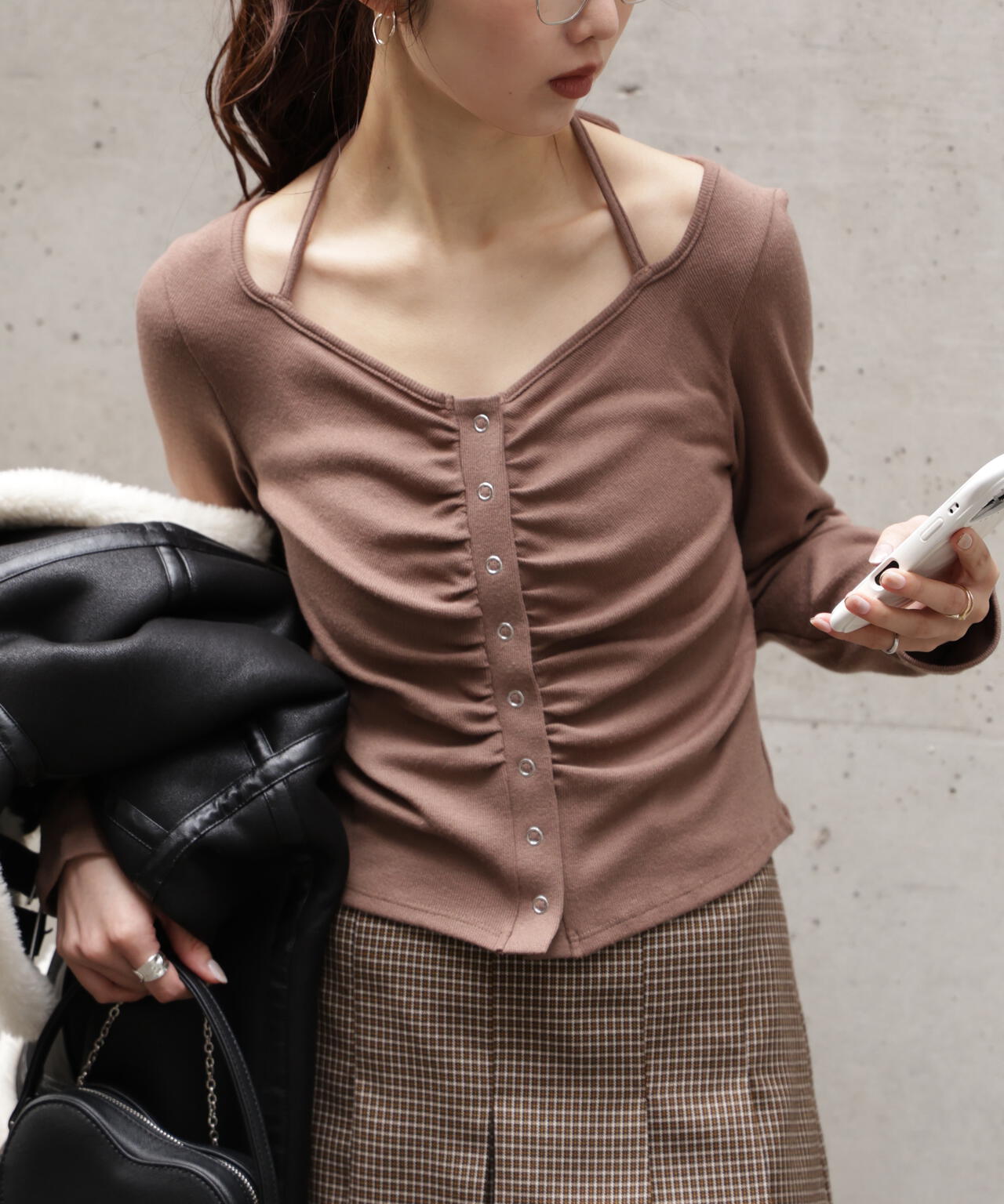 追加生産予約】フロントギャザーデコルテカットソー | FREE'S