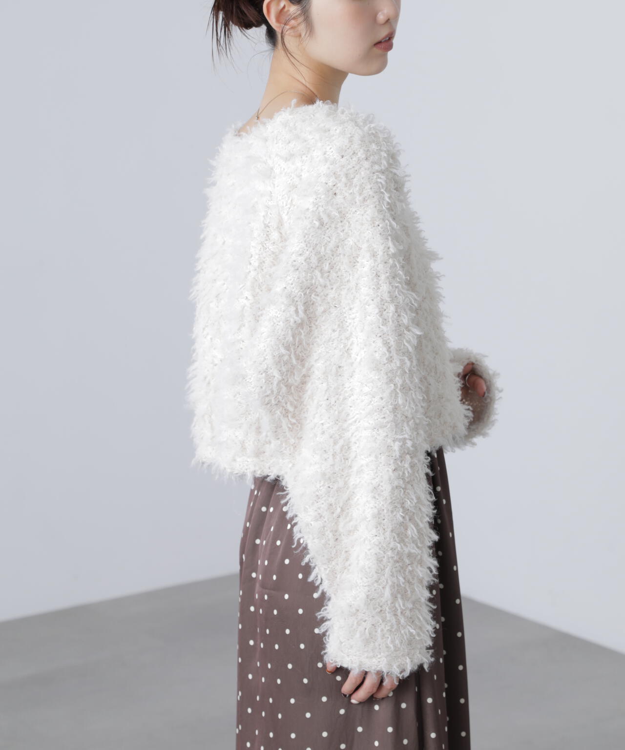 プードルボアショート丈ニットソー