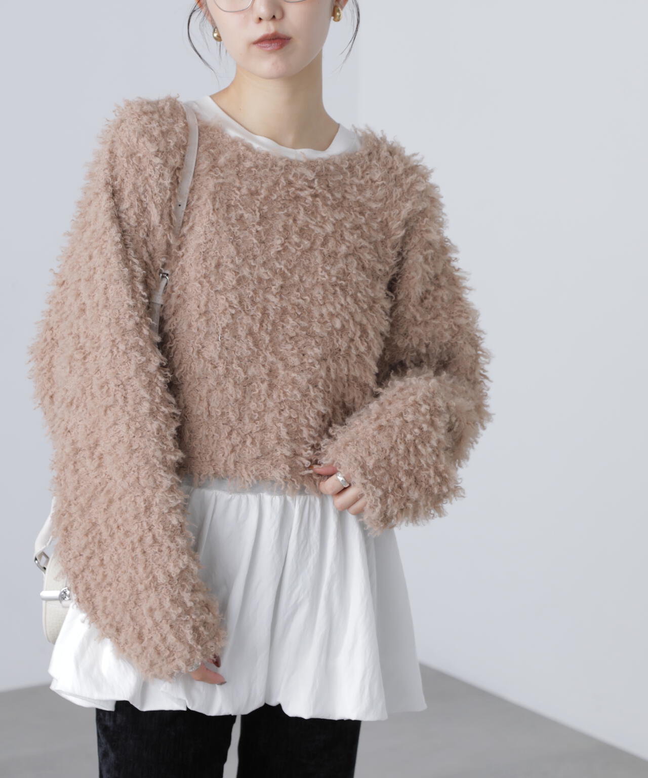 ブラウン 追加生産予約】プードルボアショート丈ニットソー | FREE'S