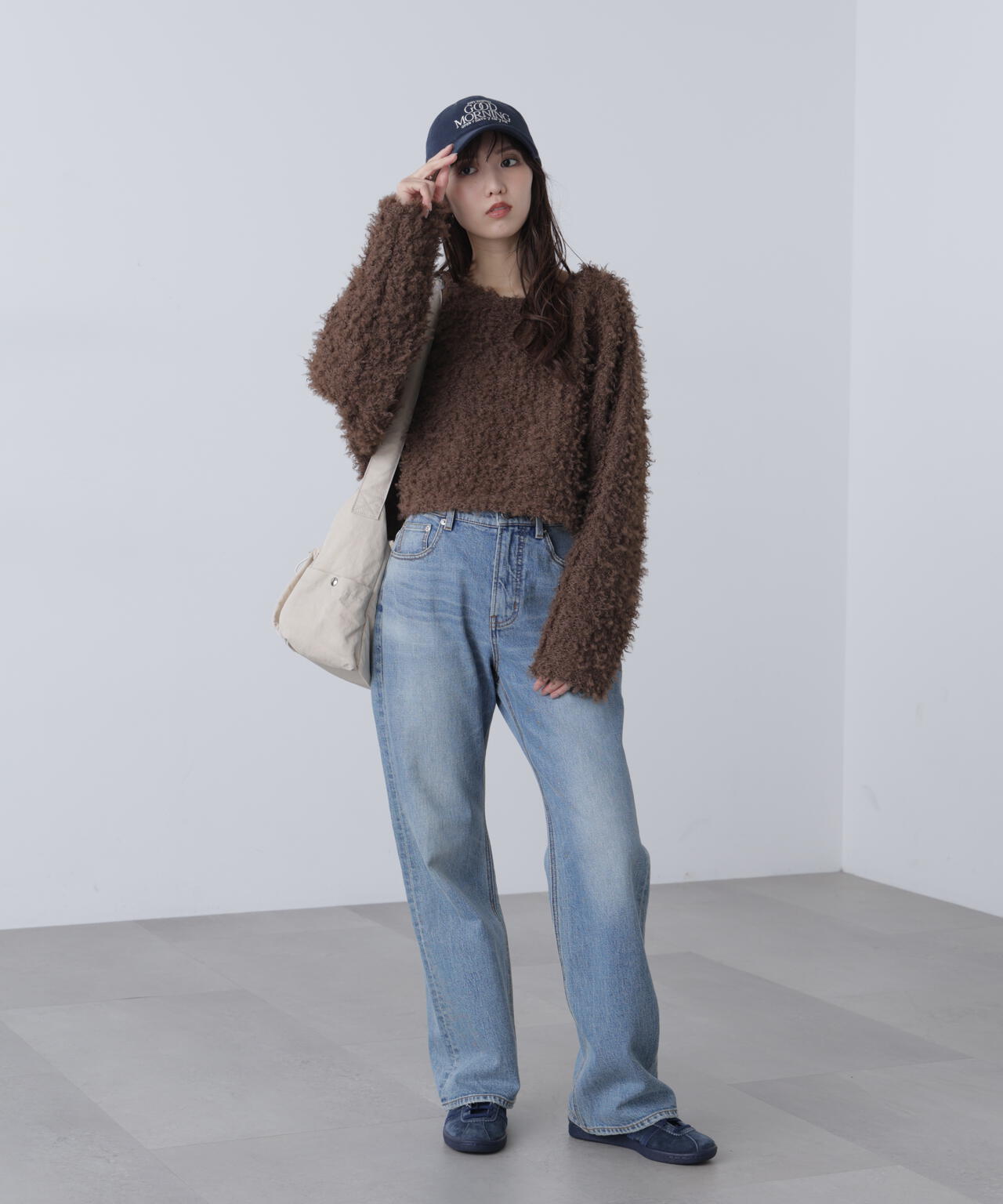 プードルボアショート丈ニットソー