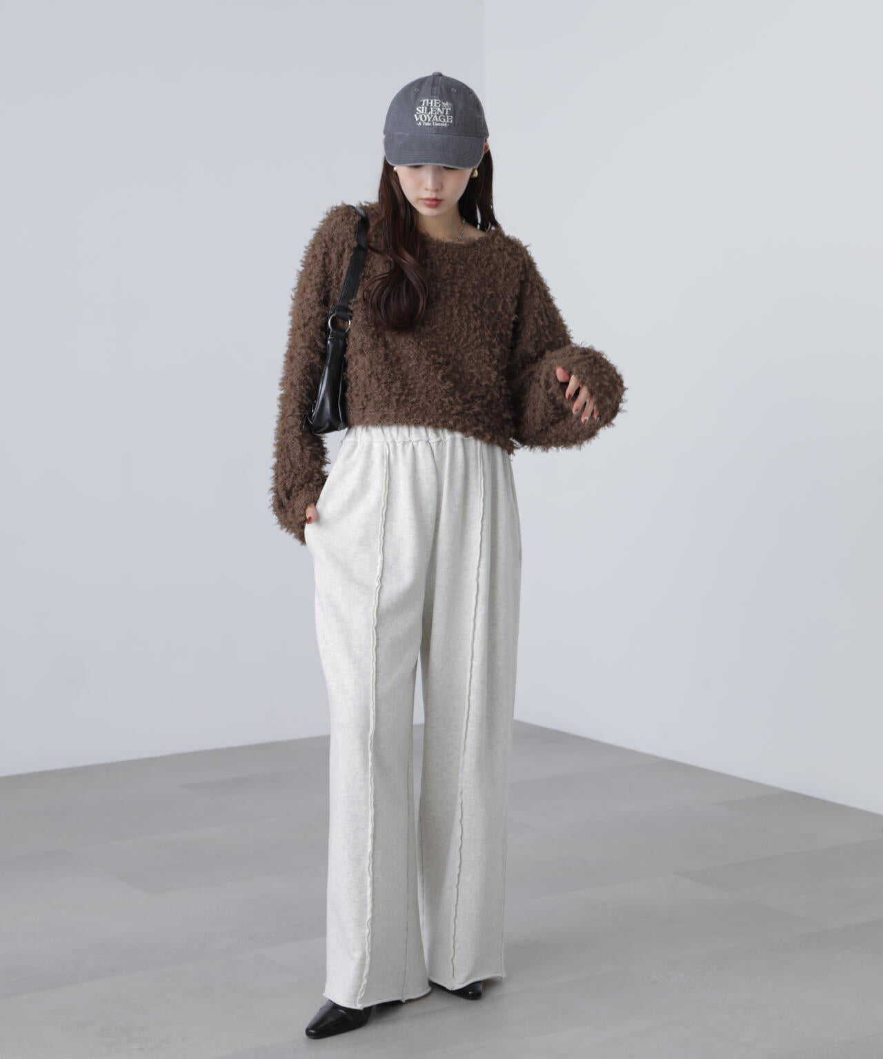 プードルボアショート丈ニットソー