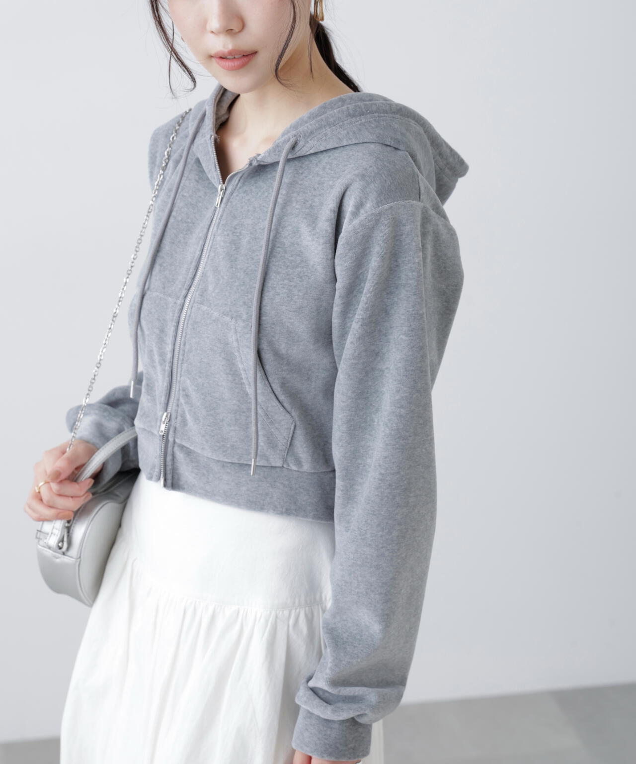 Ｗジップベロアパーカー