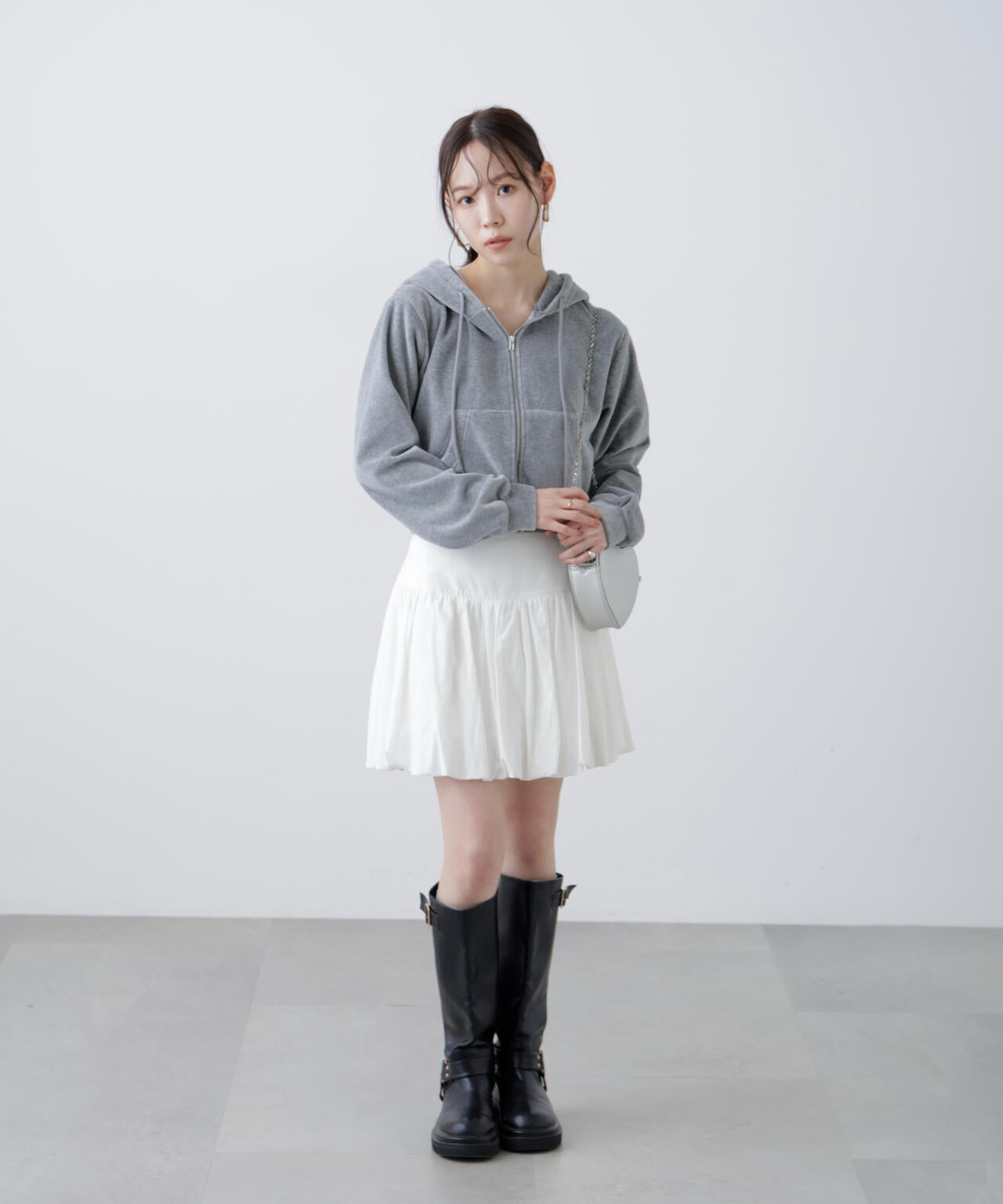 Ｗジップベロアパーカー