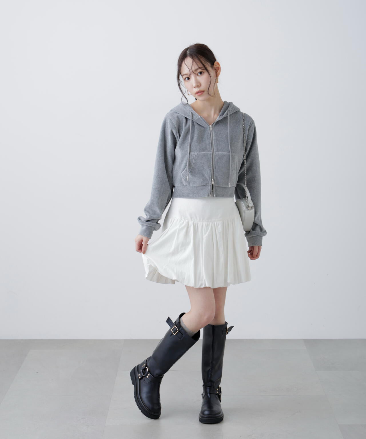 Ｗジップベロアパーカー