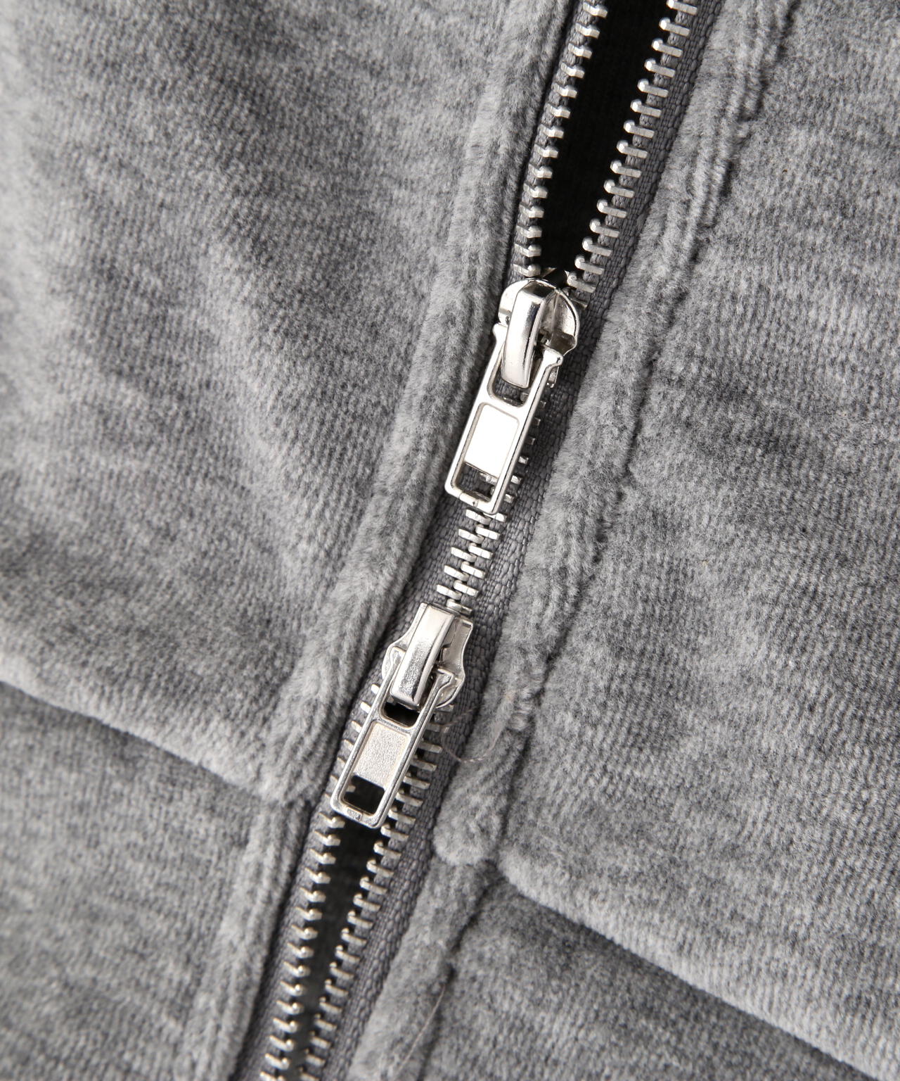 Ｗジップベロアパーカー