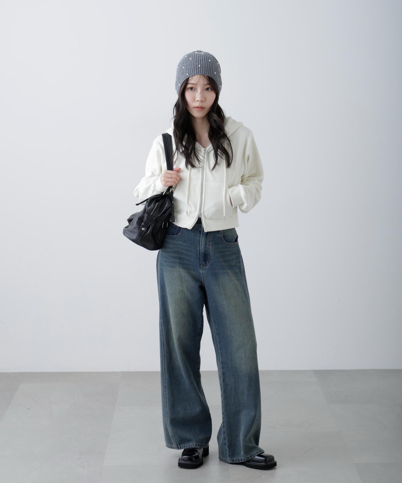 Ｗジップベロアパーカー