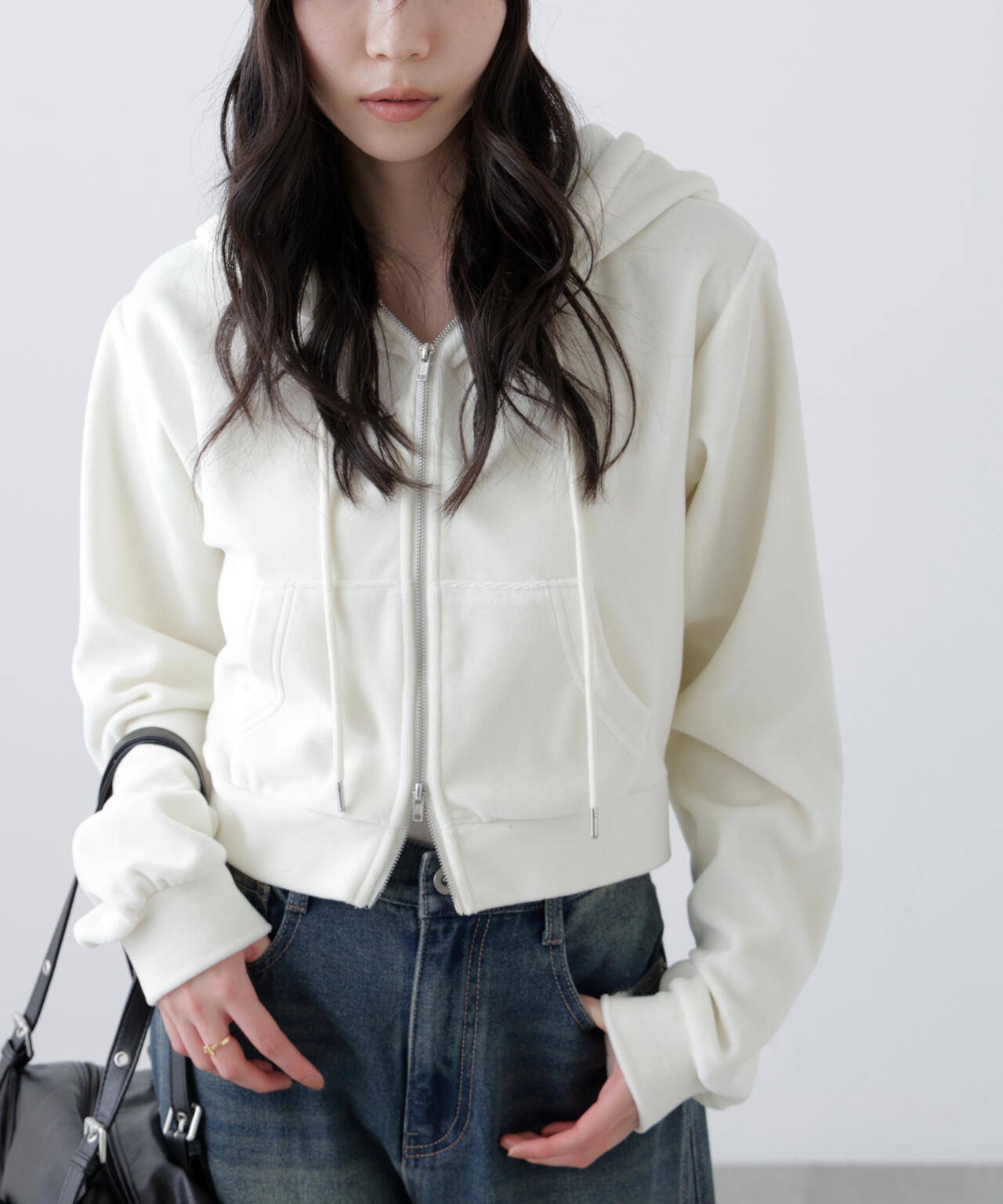 Ｗジップベロアパーカー