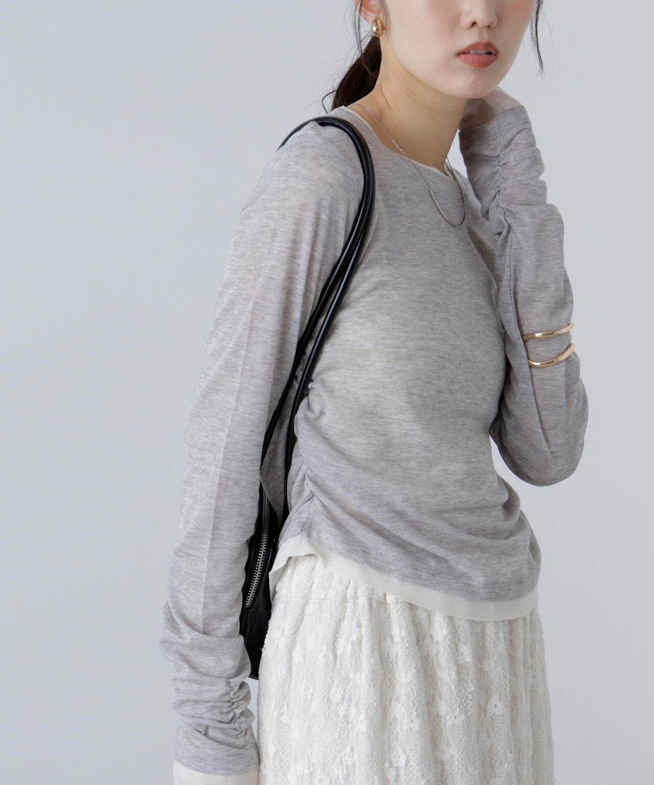 【追加生産予約】シアーテレコレイヤード風カットソー