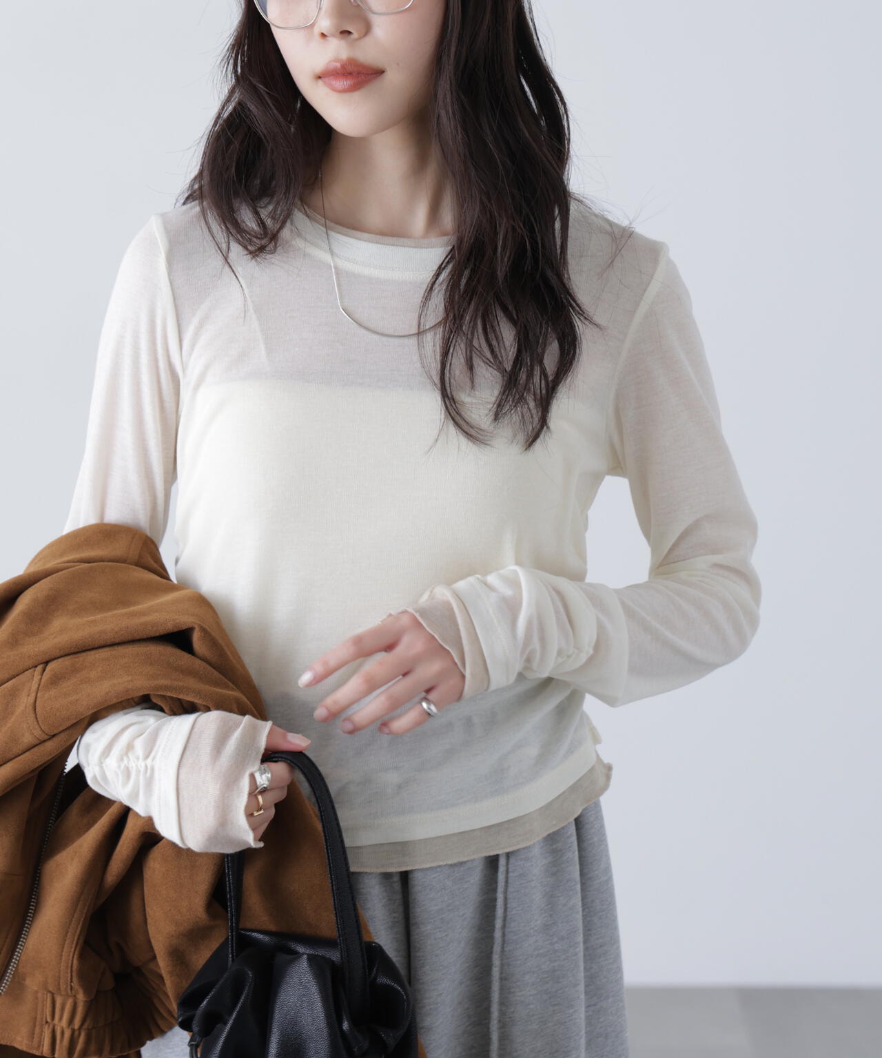 【追加生産予約】シアーテレコレイヤード風カットソー