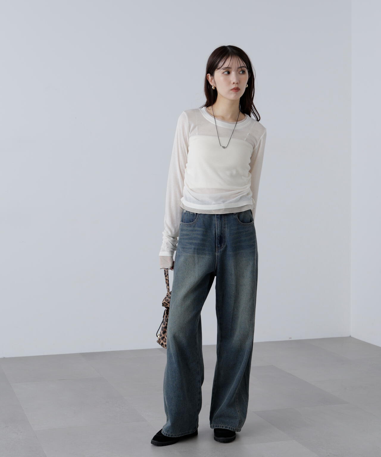 【追加生産予約】シアーテレコレイヤード風カットソー