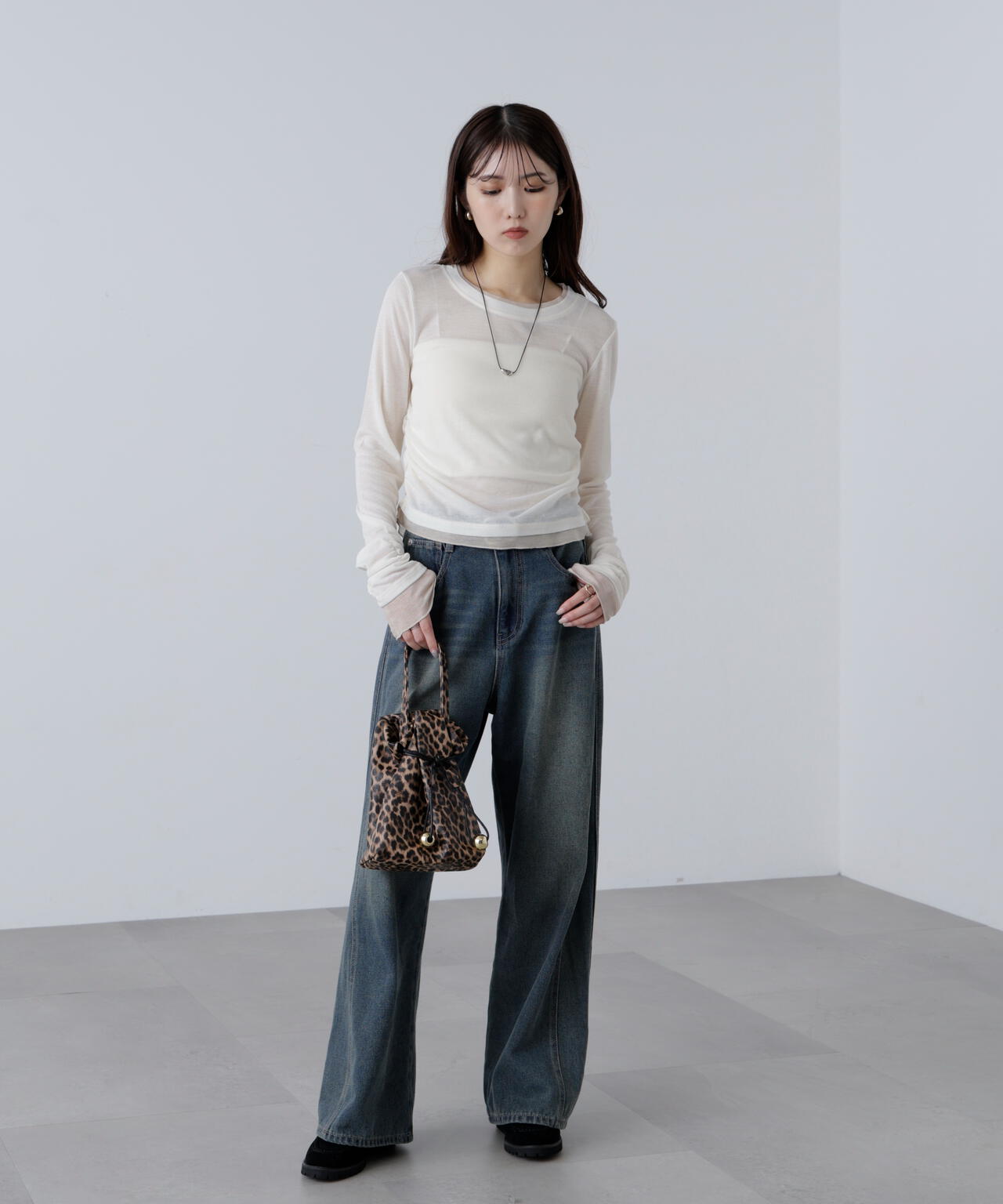 【追加生産予約】シアーテレコレイヤード風カットソー