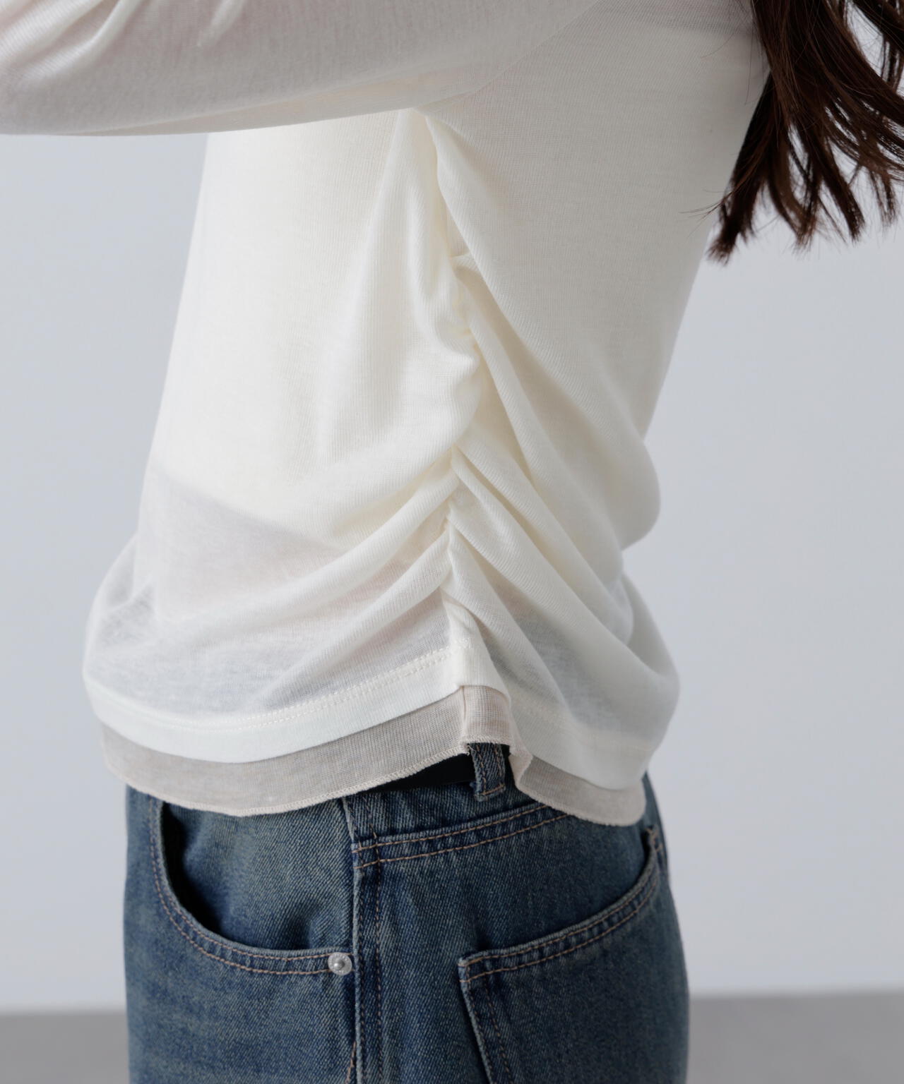 【追加生産予約】シアーテレコレイヤード風カットソー