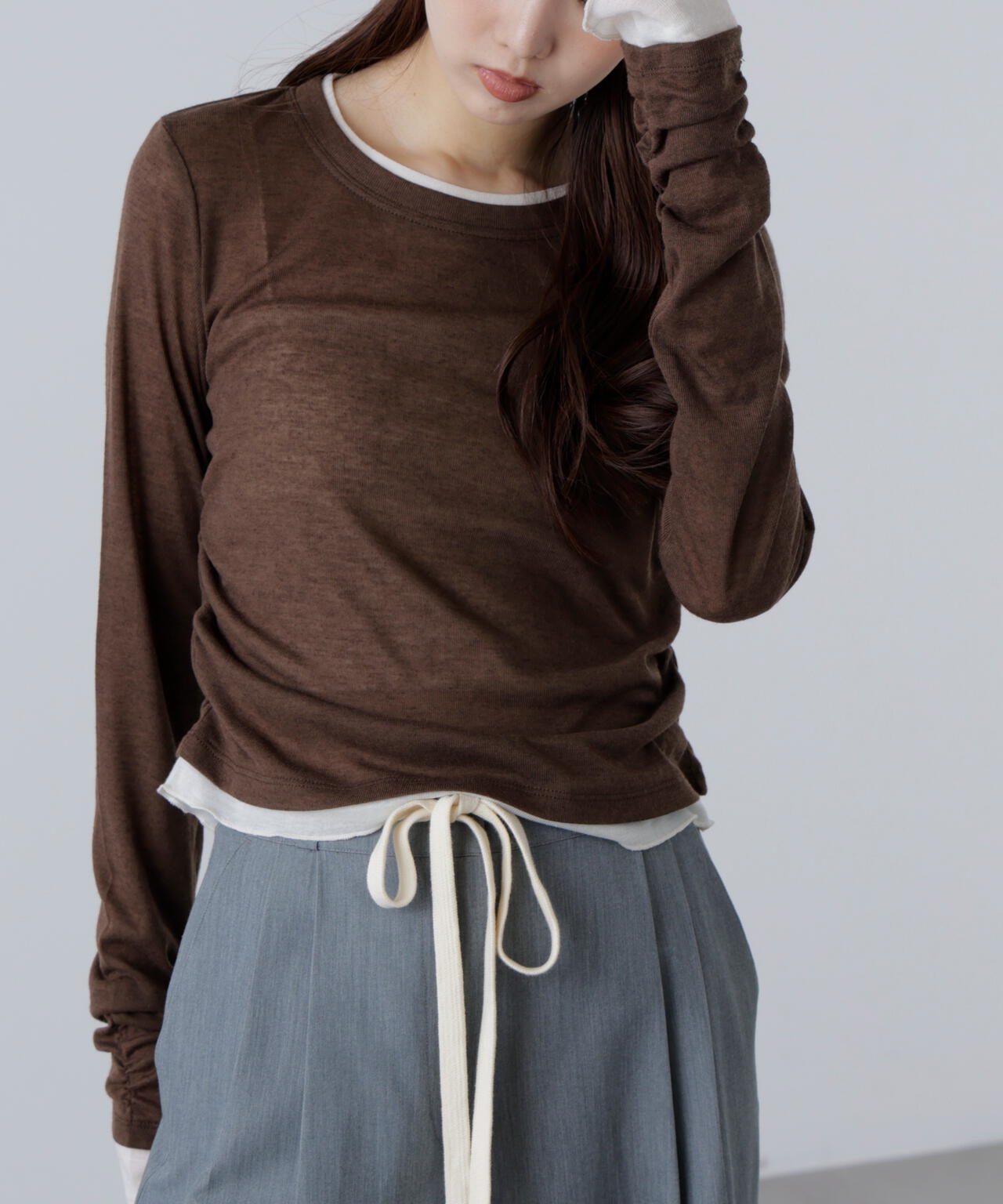 【追加生産予約】シアーテレコレイヤード風カットソー