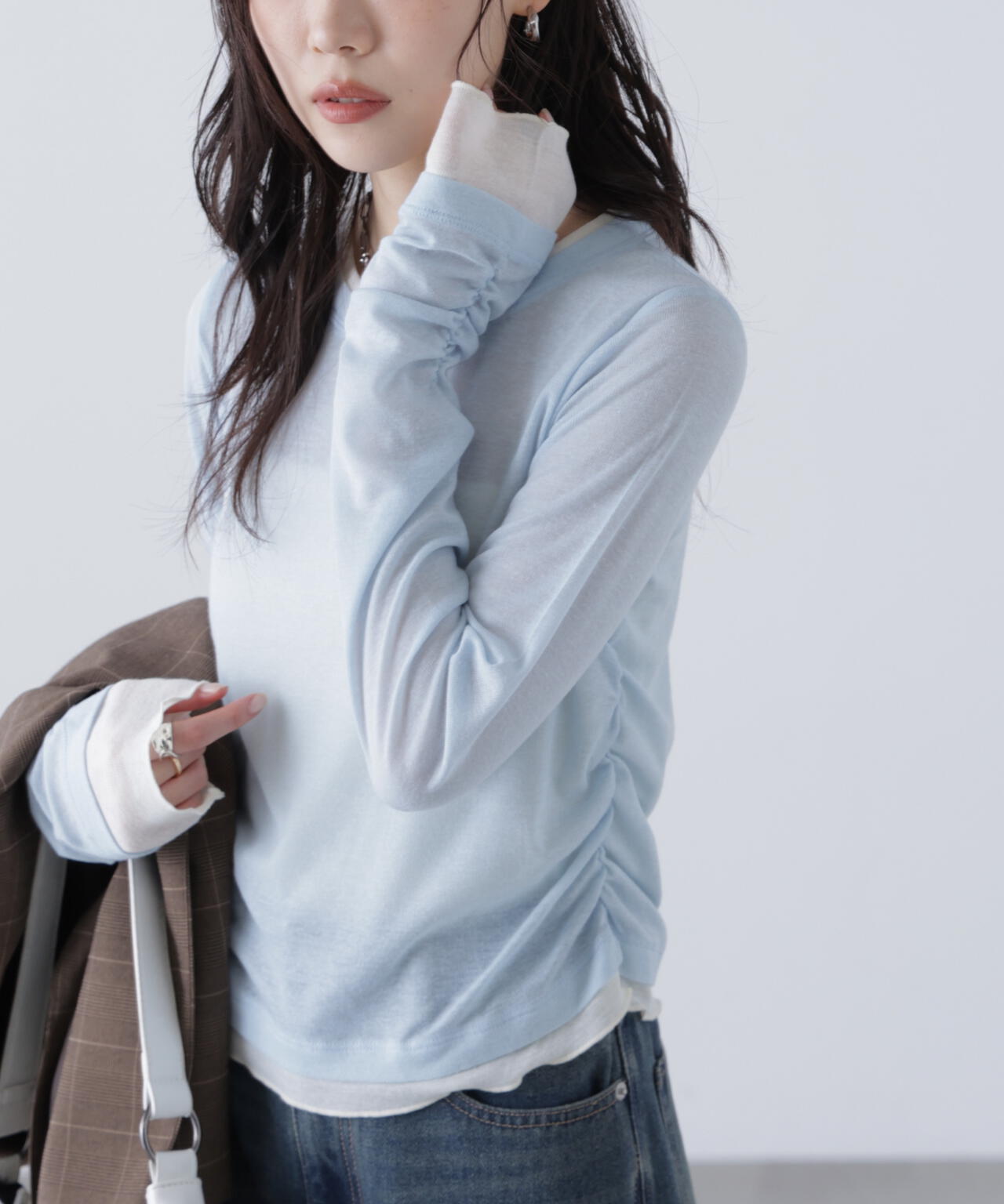 【追加生産予約】シアーテレコレイヤード風カットソー