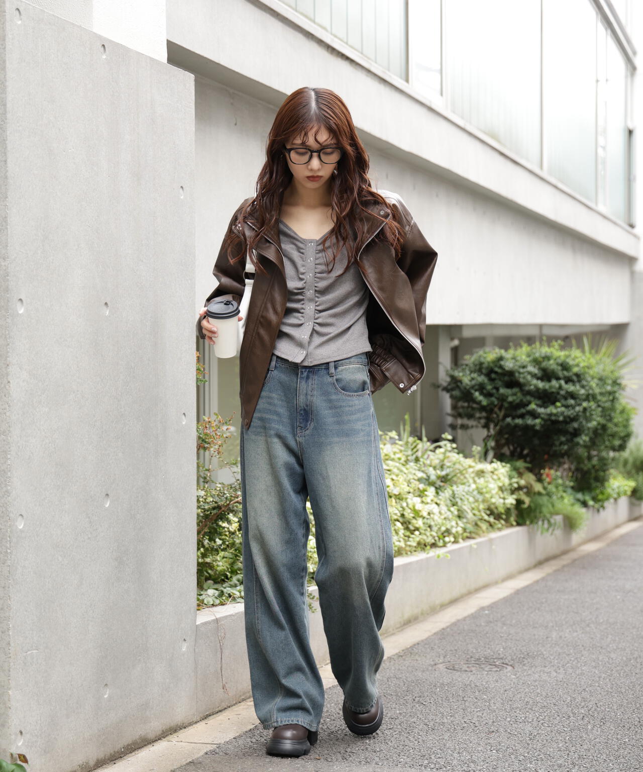 フロントギャザーデコルテカットソー