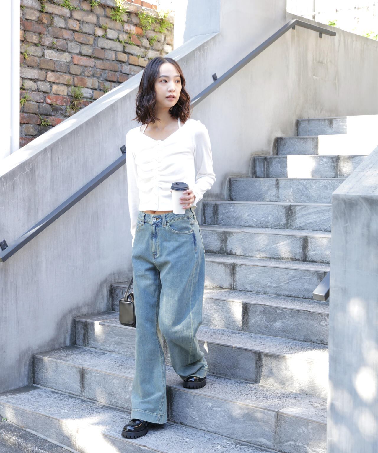 フロントギャザーデコルテカットソー