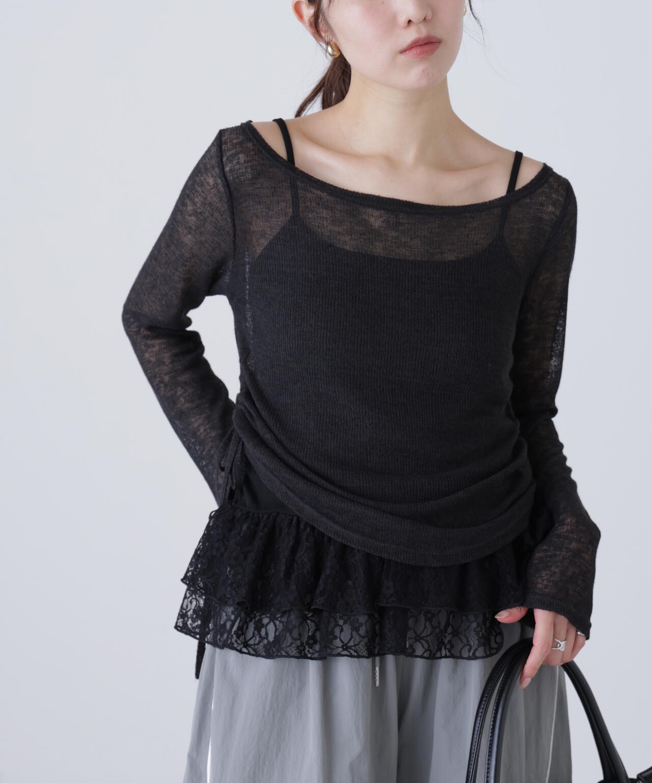 【追加生産予約】メランジドロストレースティアードキャミセット