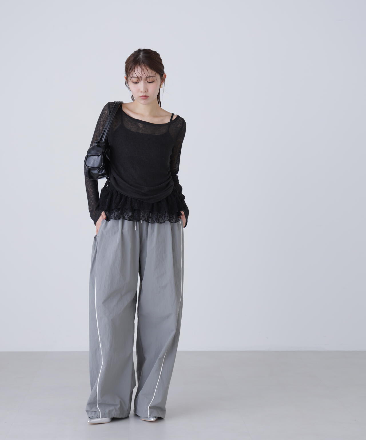 【追加生産予約】メランジドロストレースティアードキャミセット