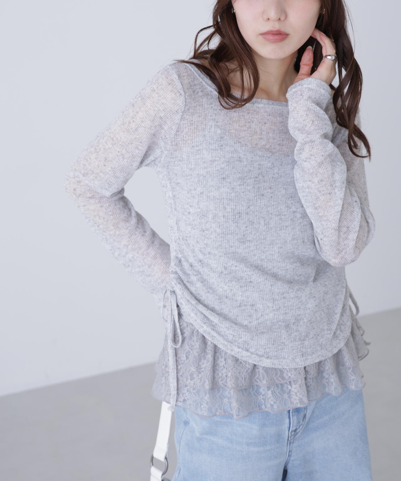 【追加生産予約】メランジドロストレースティアードキャミセット