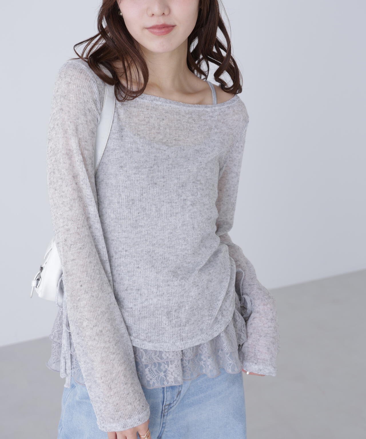 【追加生産予約】メランジドロストレースティアードキャミセット