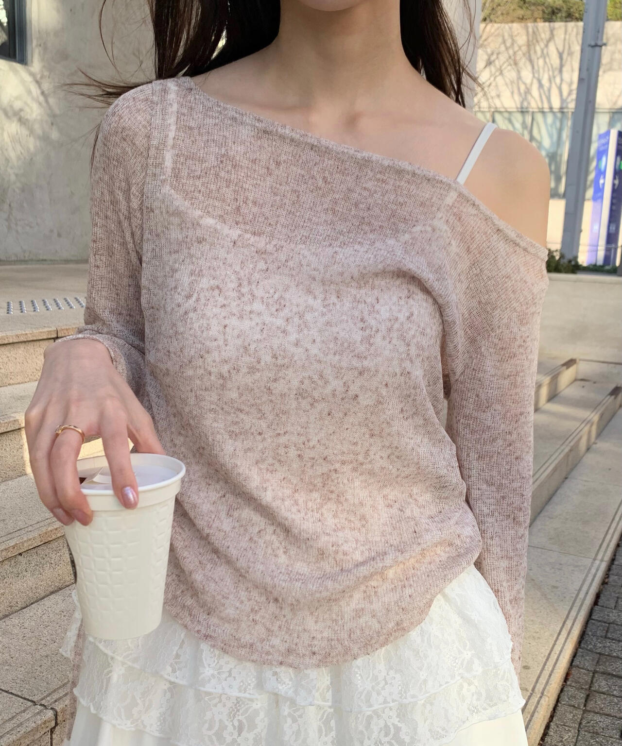 【追加生産予約】メランジドロストレースティアードキャミセット