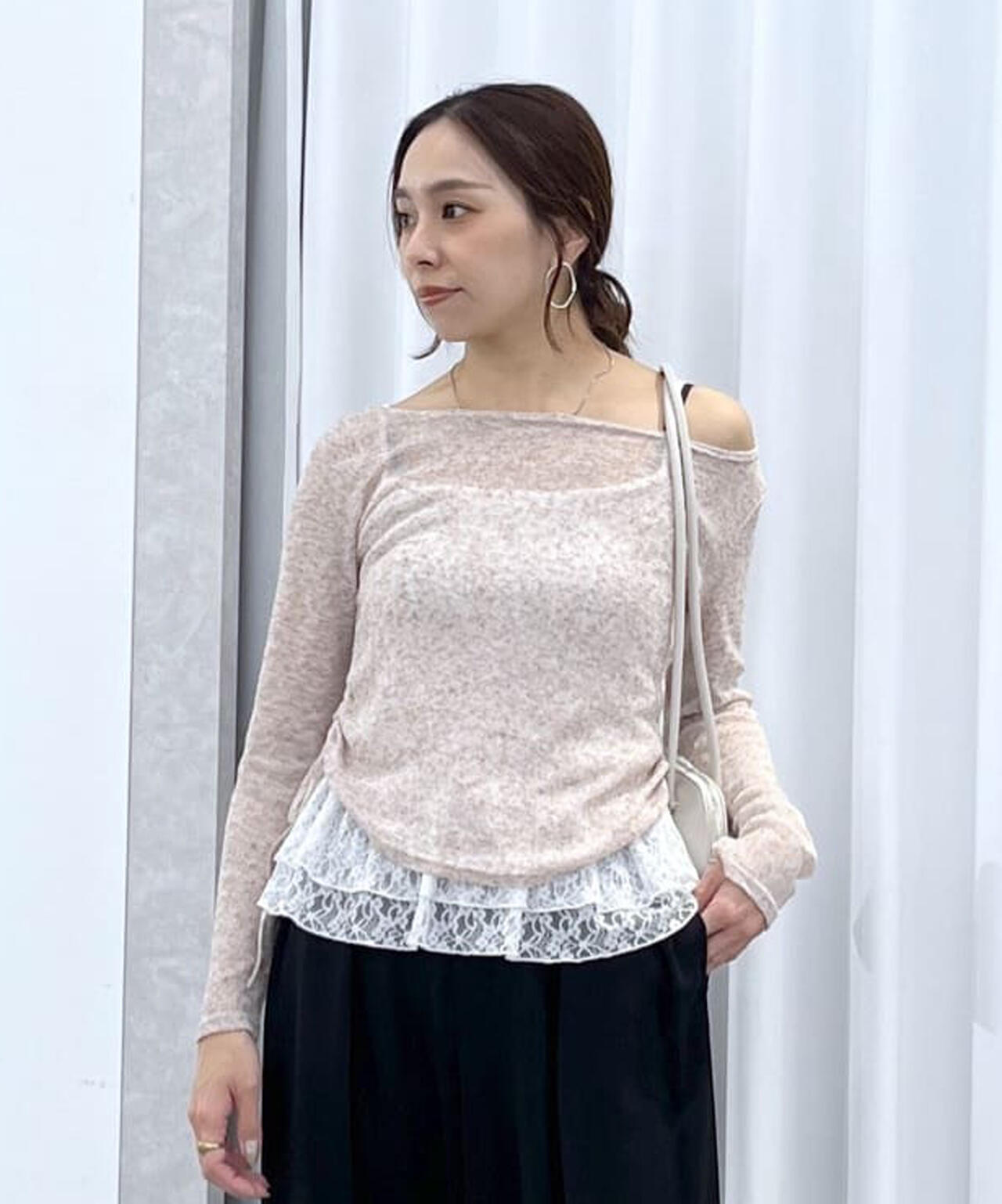 【追加生産予約】メランジドロストレースティアードキャミセット