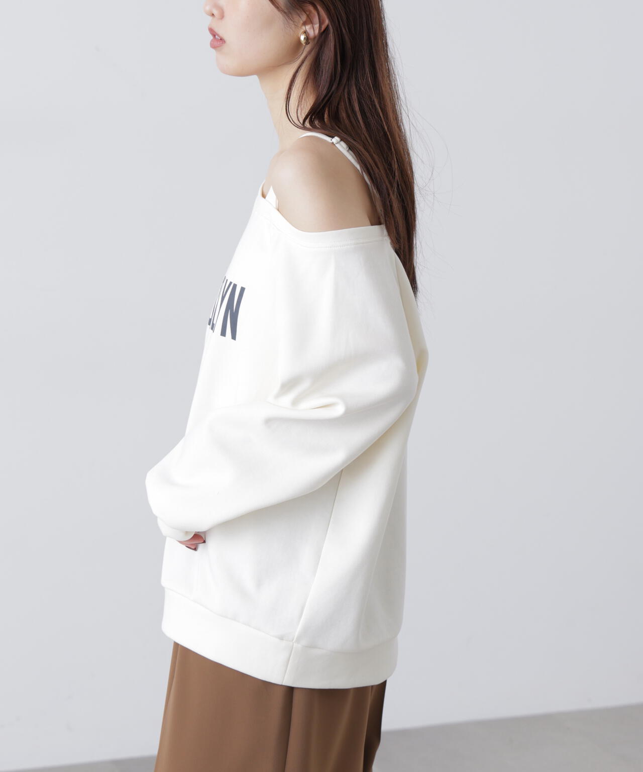 ワンショルロゴプリントスウェット