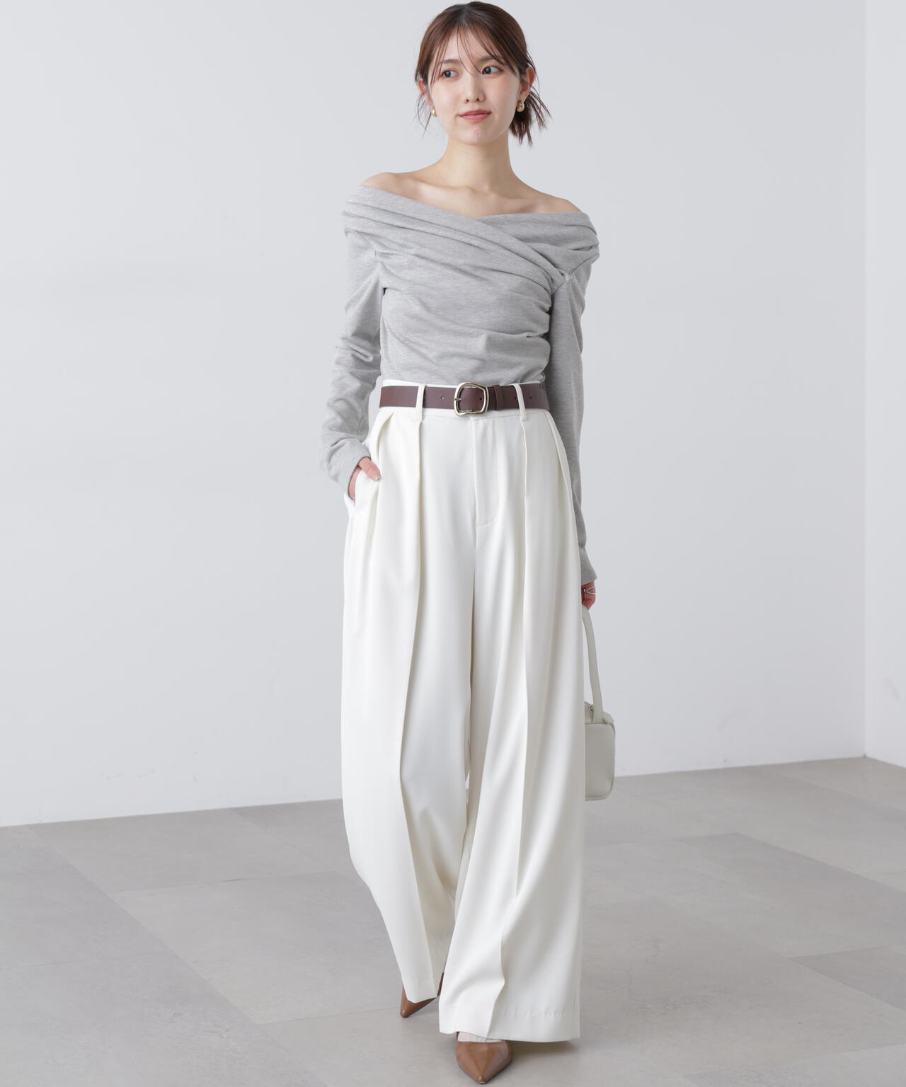 【MFM】オフショルミニ裏毛カットソー