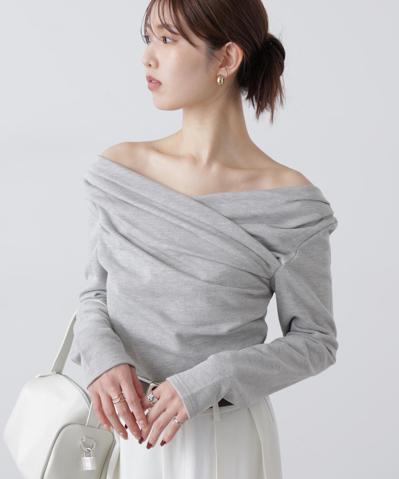 【MFM】オフショルミニ裏毛カットソー