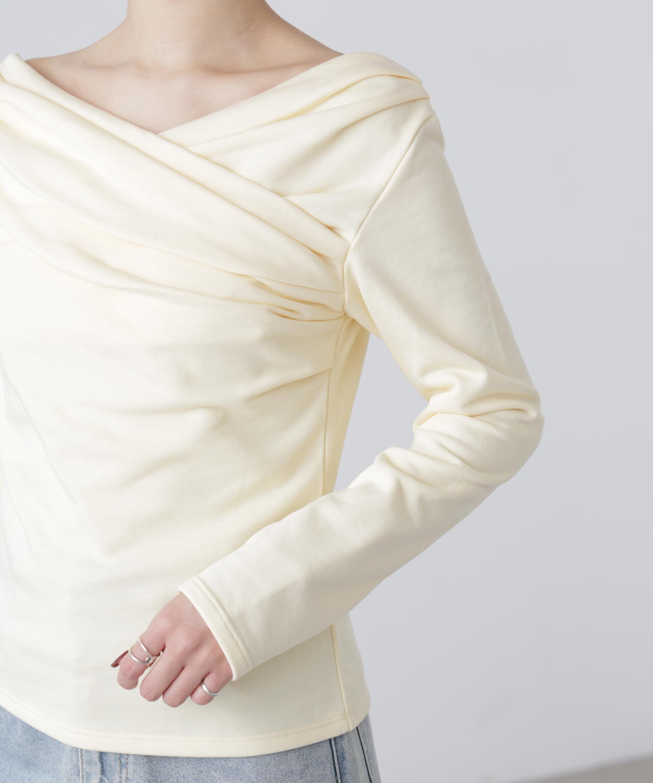 【MFM】オフショルミニ裏毛カットソー