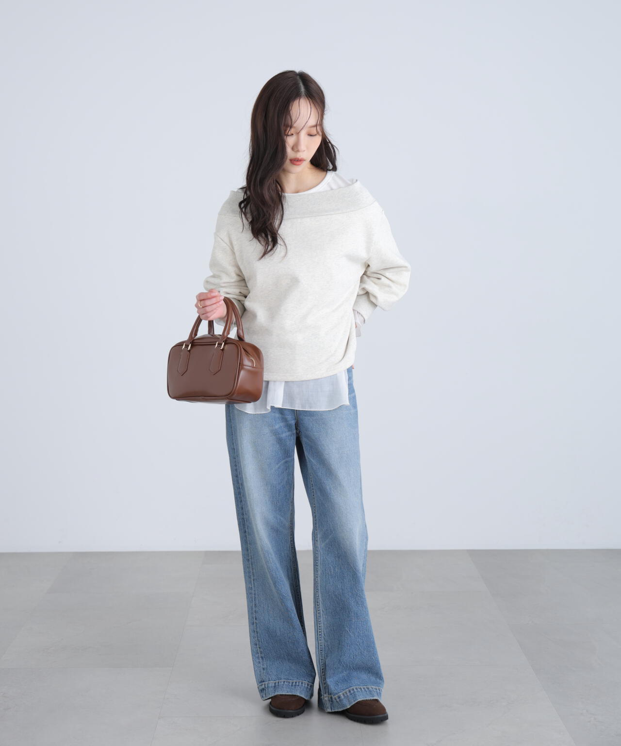 【MFM】袖バルーンオフショルZIPカットソー