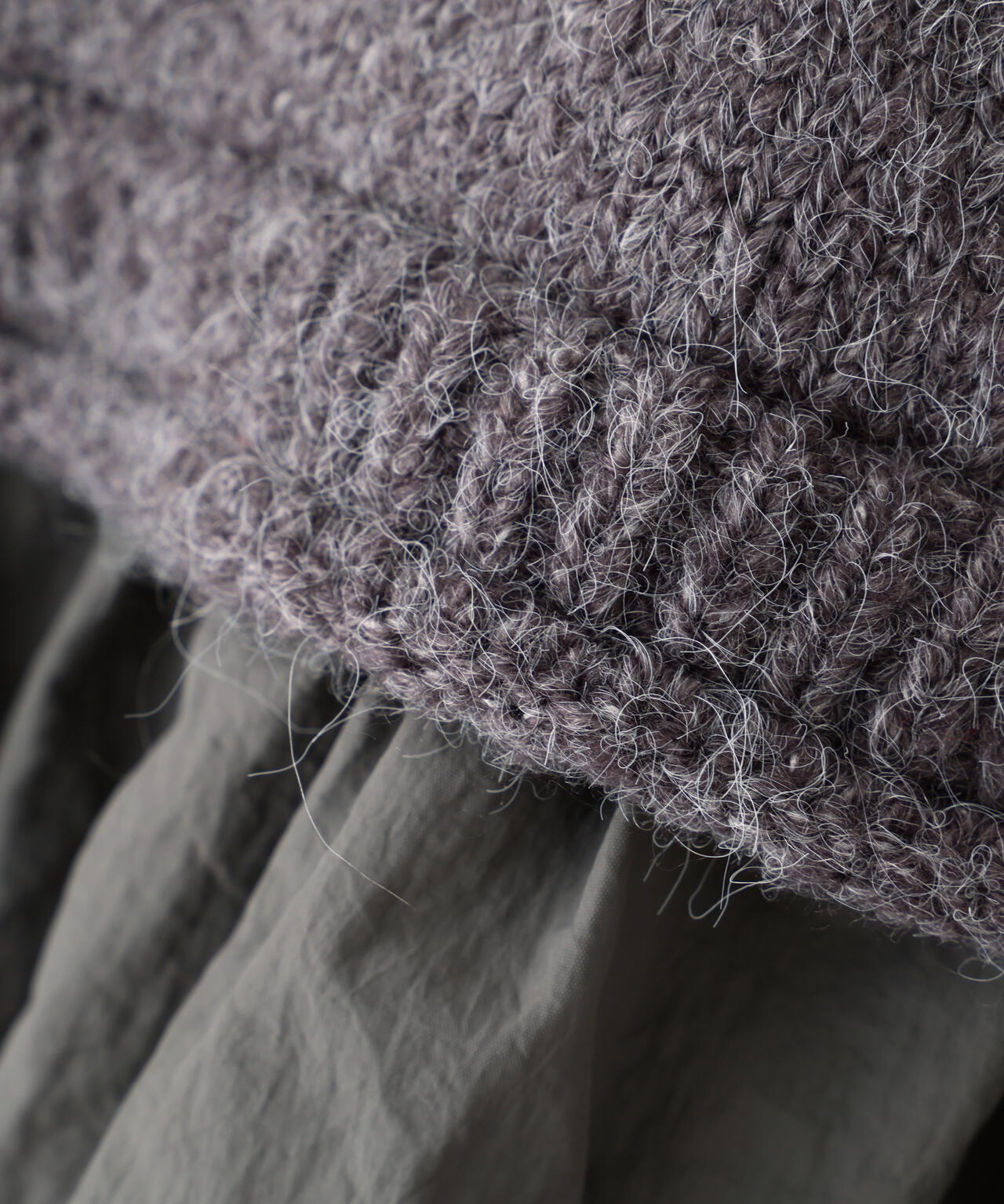 アルパカ混布帛ドッキングバルーンニット | FREE'S MART