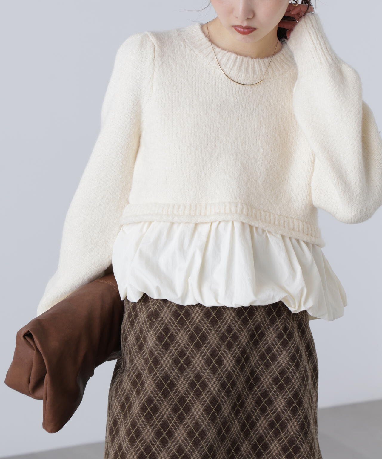 アルパカ混布帛ドッキングバルーンニット | FREE'S MART（フリーズ