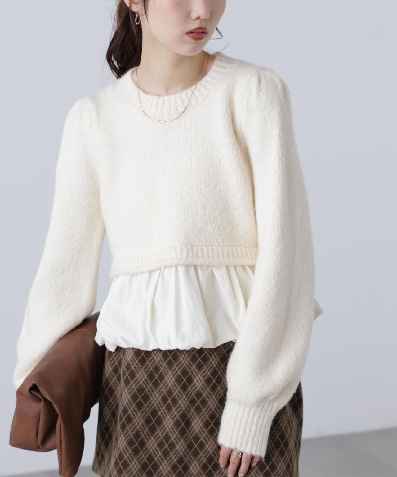 アルパカ混布帛ドッキングバルーンニット | FREE'S MART（フリーズ